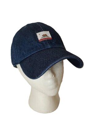 Vintage Denim Dad Hat California Flag Bear Baseball Jean Adjustable Kbethos